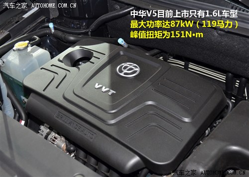 中华 华晨中华 中华v5 2012款 1.6自动尊贵型