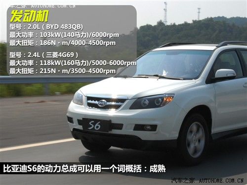汽车之家 比亚迪 比亚迪s6 2011款 2.4at尊享型